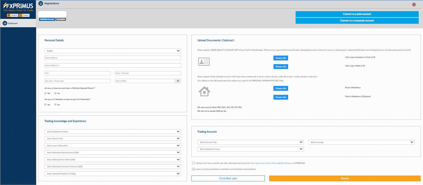FXPrimus MT4 Download