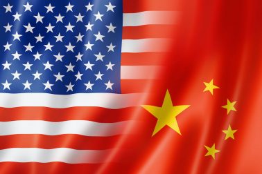 USA and China flag