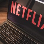 Netflix logo on laptop