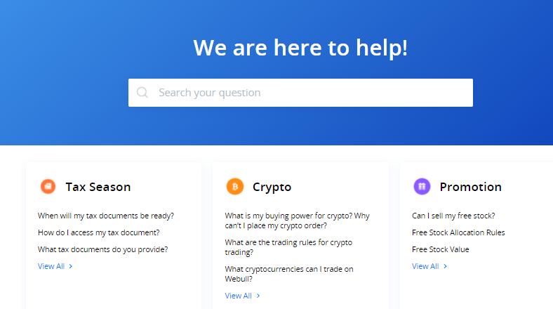 Webull customer support help